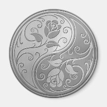 Roses de Yin Yang d'acier inoxydable Magnets Pour Réfrigérateur
