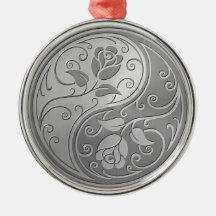 Roses de Yin Yang d'acier inoxydable Ornement