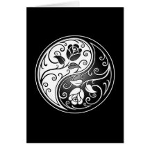 Roses de Yin Yang, noirs Cartes