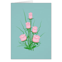Roses élégants cartes de vœux