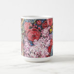 Roses et lilas peignant la tasse