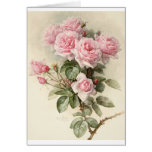 Roses romantiques victoriens vintages cartes de vœux