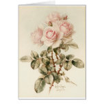 Roses romantiques victoriens vintages carte