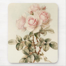 Roses romantiques victoriens vintages tapis de souris