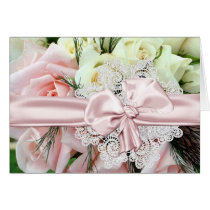 Roses roses chics épousant la carte de note cartes
