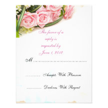 Roses roses de RSVP épousant des invitations