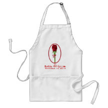 Roses rouges épousant le tablier
