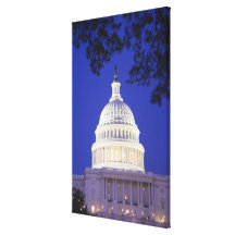 Rotunda du capitol des États-Unis la nuit, Washing Toile Tendue Sur Châssis