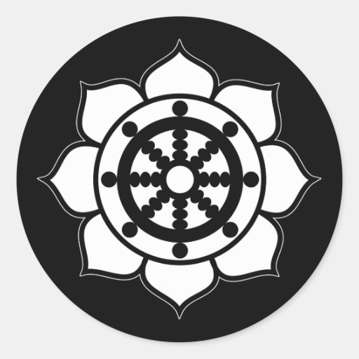 Roue de Dharma de fleur de Lotus Autocollants