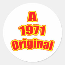 Rouge 1971 original autocollants ronds