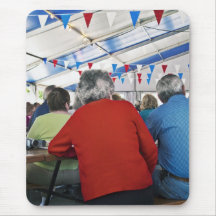 Rouge, bleu, et blanc tapis de souris