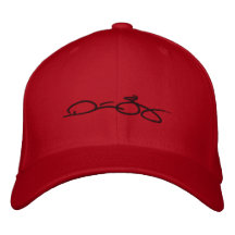 Rouge de chapeau de logo de DamianJay Chapeaux Brodés