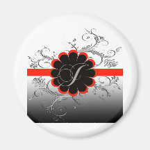 Rouge de la lettre J de monogramme Aimant