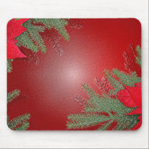 Rouge de poinsettia de Noël tapis de souris
