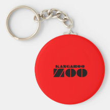 Rouge de porte-clés d'étiquette de zoo de kangouro