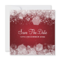 Rouge de scintillement de nuit de mariage d'hiver