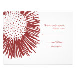 Rouge et blanc RSVP l'épousant floral abstrait Faire-parts