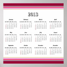 Rouge et dentelez l'affiche de 2013 calendriers