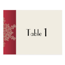 Rouge et nombre de Tableau de mariage de flocon de Cartes Postales