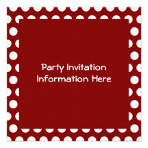 Rouge foncé avec le pois blanc cartons d'invitation