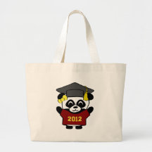 Rouge foncé de panda de fille et diplômé 2012 d'or sac