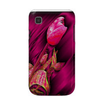 Rouge foncé pourpre de tulipe métallique étui samsung galaxy