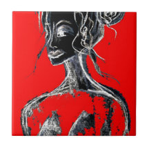 Rouge naturel carreaux