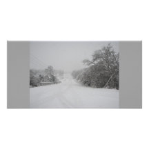 route neigeuse cartes de vœux avec photo