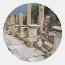 Route romaine antique dans la ville d'Ephesus, Tur Autocollant Rond