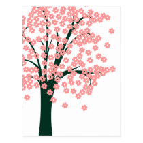 Roze Abstracte Boom briefkaarten