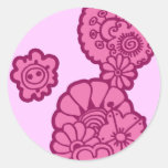 Roze Bloemen Sticker