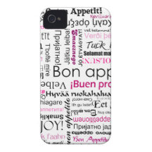 Roze Bon appetit in vele talen iPhone 4 Hoesjes