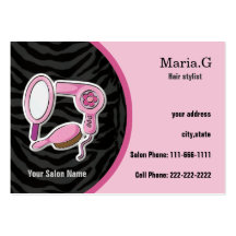 Roze businesscards van de Salon van het Haar Visitekaartjes