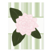 Roze Camelia en het Groene Briefkaart van Strepen Wenskaart