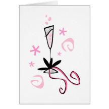 Roze Champagne Notecard Wenskaart