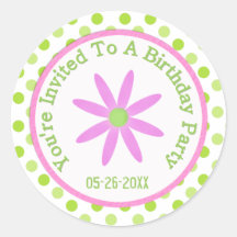 Roze Daisy: Sparen de Sticker van de Datum