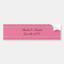 Roze diamanten bruiloftgunsten bumperstickers
