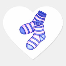 Roze en blauwe grafische babysok sticker