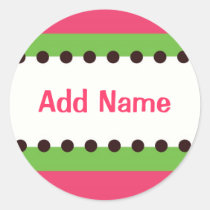 Roze en Groene Klantgerichte Sticker stickers