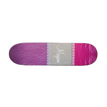 Roze en Paarse Druk Glittery Skateboard