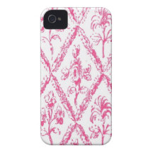 Roze en Witte BloemeniPhone 4 Geval iPhone 4 Cases