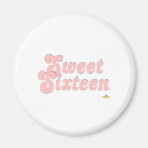 Roze en Zilveren snoepje Zestien Koelkast Magneten