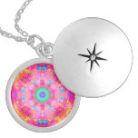 Roze Fractal van Sterren & van Bellen Patroon Hangertje