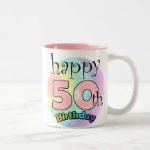 Roze Happy 50th Birthday Mok