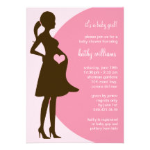 Roze Hart in de Uitnodiging van het Baby shower va