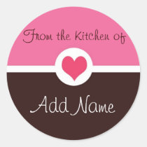 Roze Hart "van de keuken van" Sticker stickers