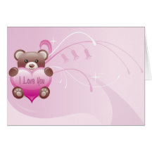 Roze I van de Valentijnskaart van Beary houdt van 