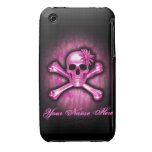 Roze iPhone 3 van de Schedel van het Chroom Geval iPhone 3 Cover