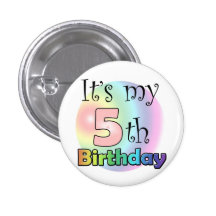 Roze It's my 5th Birthday Button