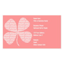 Roze Klaver Abigail Visitekaart Sjablonen